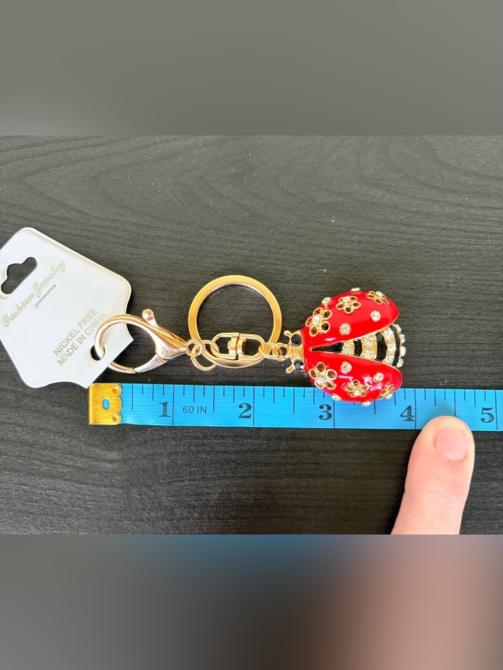 Red Ladybug Keychain Charm - Picture 5 of 5